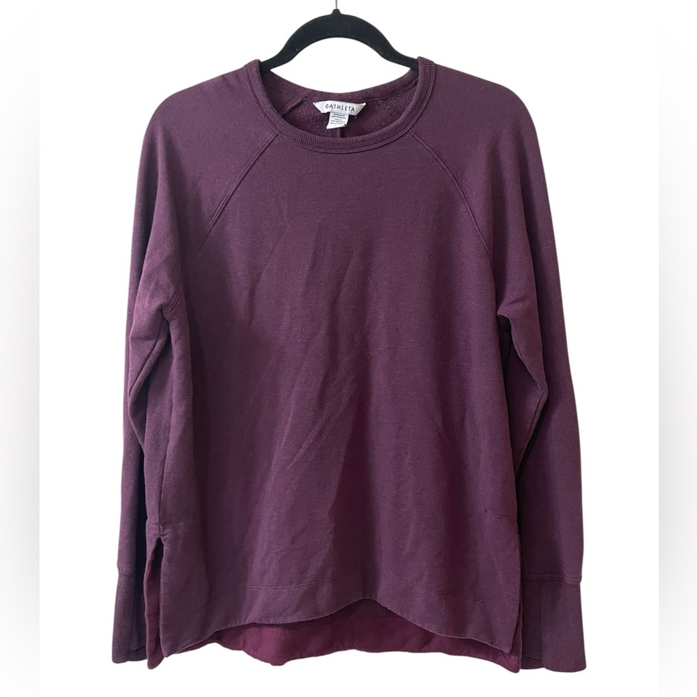 Athleta Coaster Luxe Sweatshirt Plum Purple Crew Neck Medium
